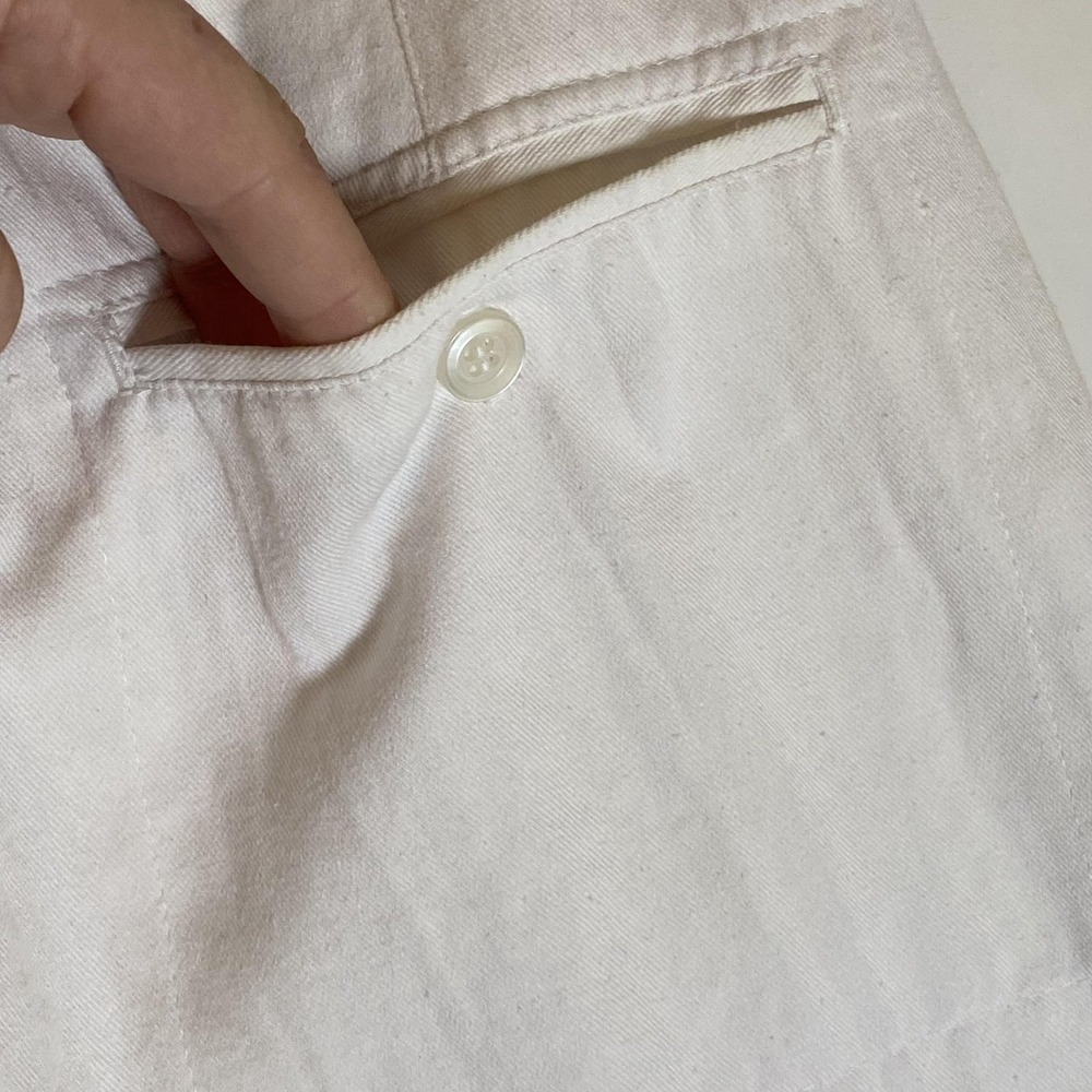 Vintage Browning St Shorts Juniors 9/10 White Pleated Chino High Waist Twill - Picture 12 of 16